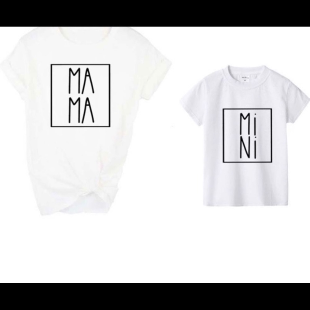 Mommy and me matching white shirts